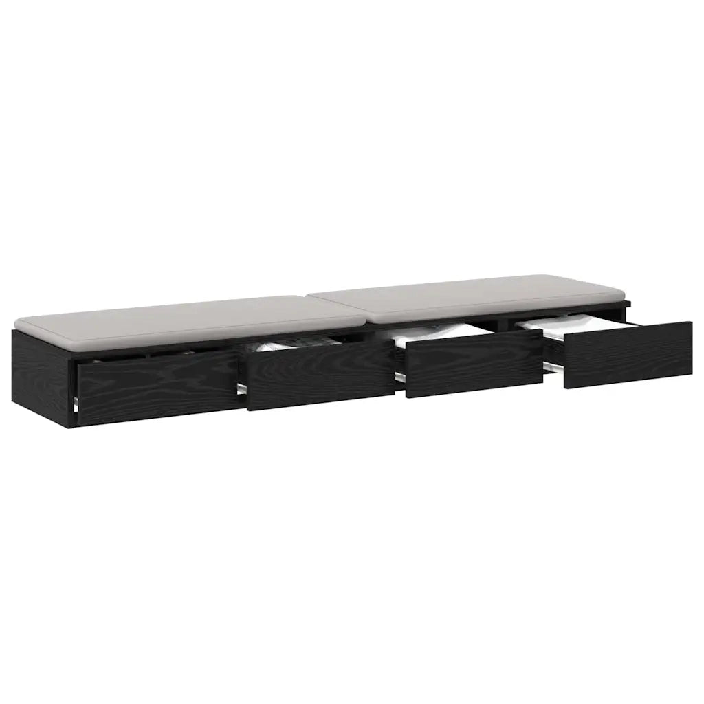 Cassetti per letto Rovere Nero 150 x 36,5 x 16,5 cm 866956