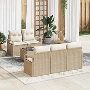 Set di divani 6 pcs Beige e Crema polyrattan