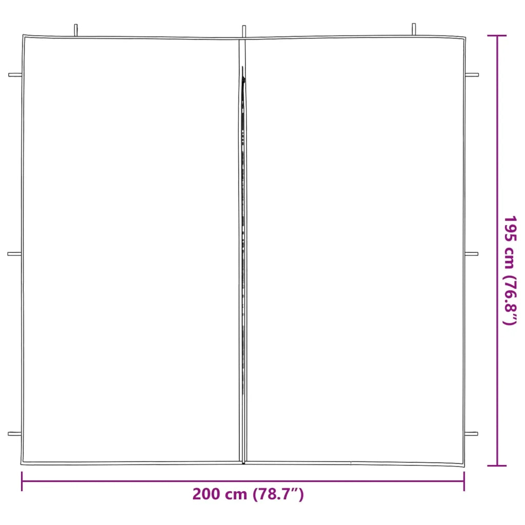 Parete per tenda da festa 2 pz Blu 200 x 195 cm PE e Acciaio CFW7240085