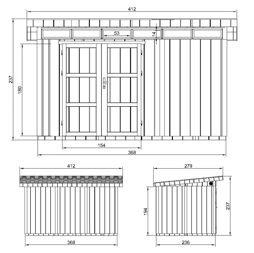 Casetta da Giardino di QUALIT? PREMIUM 8,7m?²-L412xW279cm - TIMBELA M904A