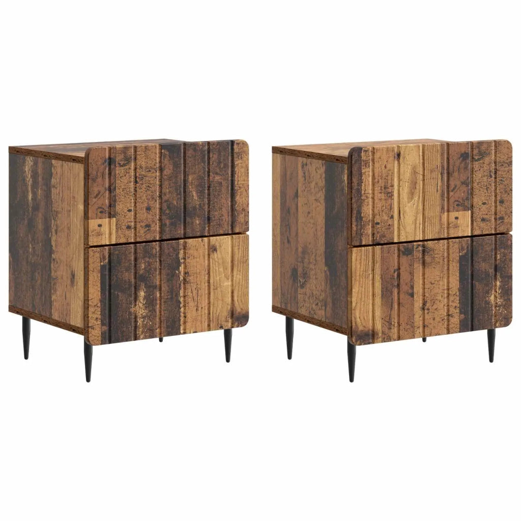 Armadio da Notte 2 pcs Legno antico 43 x 34,5 x 49,5 cm 894312