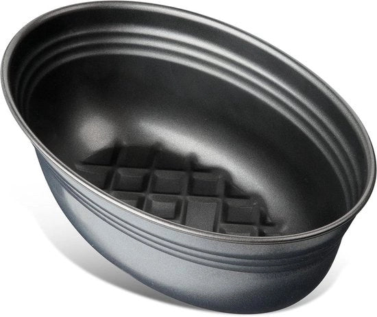 Ovale forma brodo in acciaio inox con rivestimento ceramico antiaderente - Alta qualità piatto di acciaio - Forma per la preparazione del pane - Forma per torte - 1 pezzo