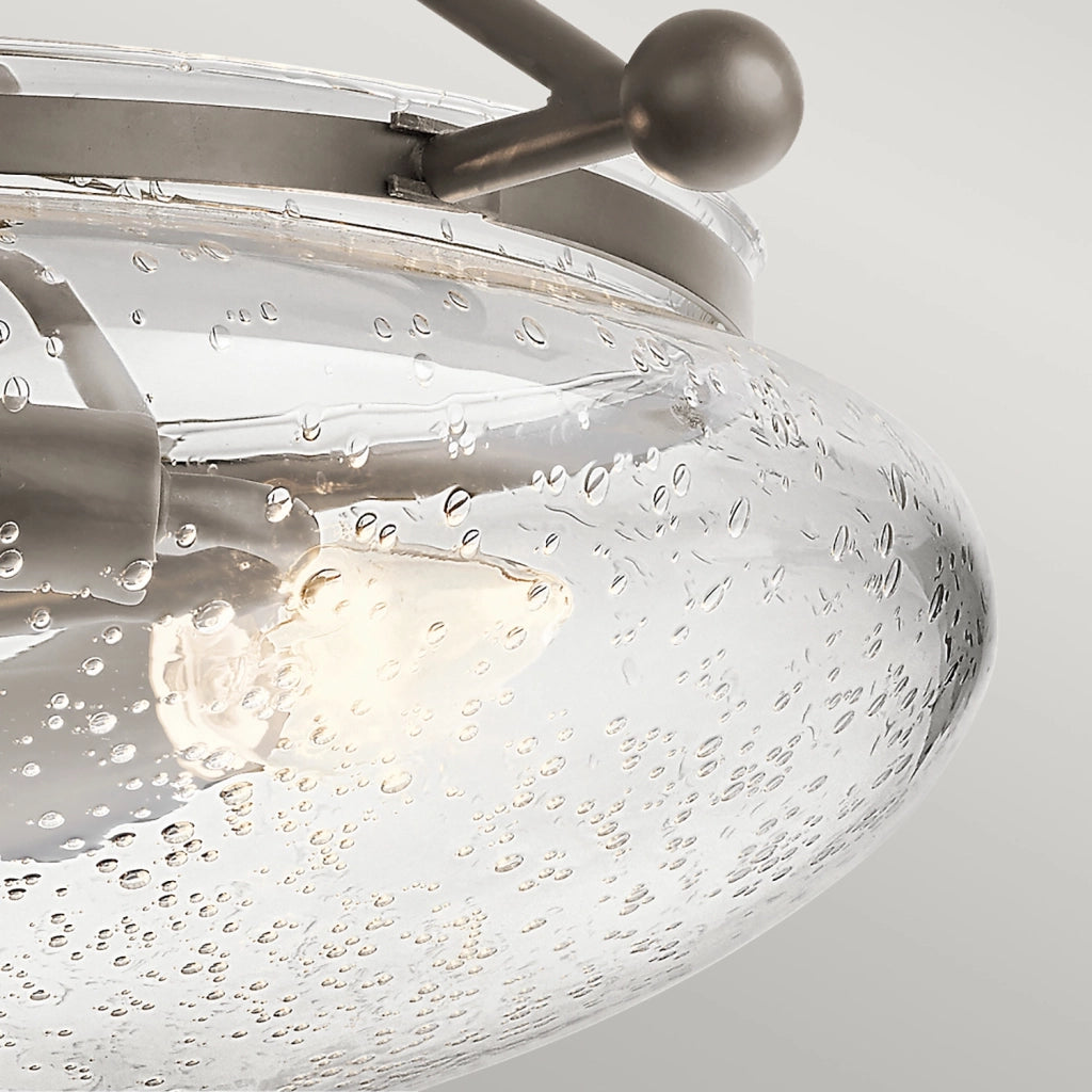 Lampada A Soffitto Contemporanea Belle Acciaio Bronzo Antico Vetro 3 Luci E14