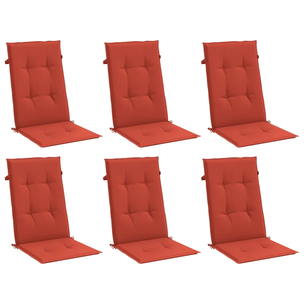 Cuscini Sedia Schiena Alta 6 Rosso MÃ©lange 120x50x4 Tessuto