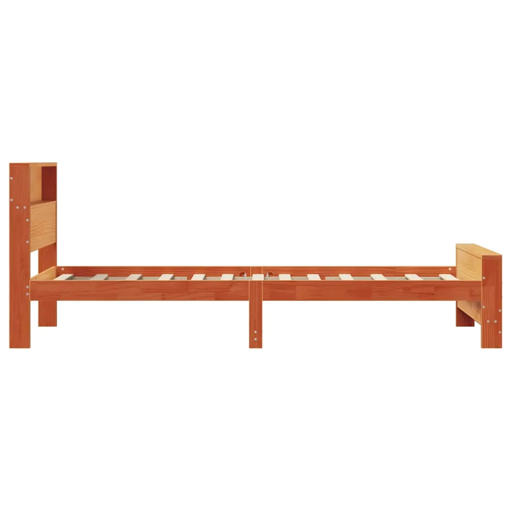 Struttura del letto con testiera-Giroletto con Testiera Marrone cerato 90 x 190 cm