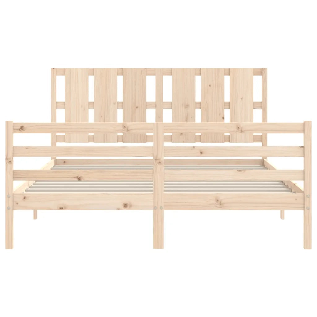 Giroletto con Testiera-Struttura Letto con testiera 160x200 cm in Legno Massello 880330