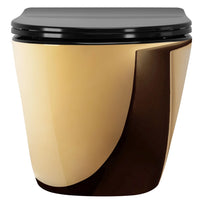 Vaso Wc Sospeso Rea Carlo Mini Flat Gold/black