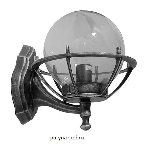 Applique da esterno sfera 25cm nera E27 IP43 SU-MA