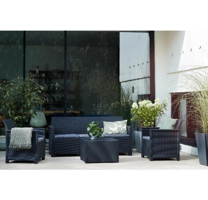 Keter Set Salottino Da Giardino Emma 3 Seat Grafite