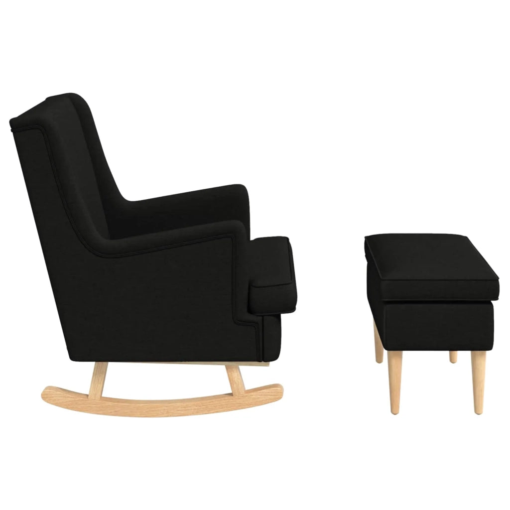 Poltrona con Ottomano 2 pz Nero Tessuto 3418854
