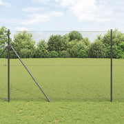 Recinzione in Rete Saldata con 7 Post Grigio 1.6x10 m Acciaio