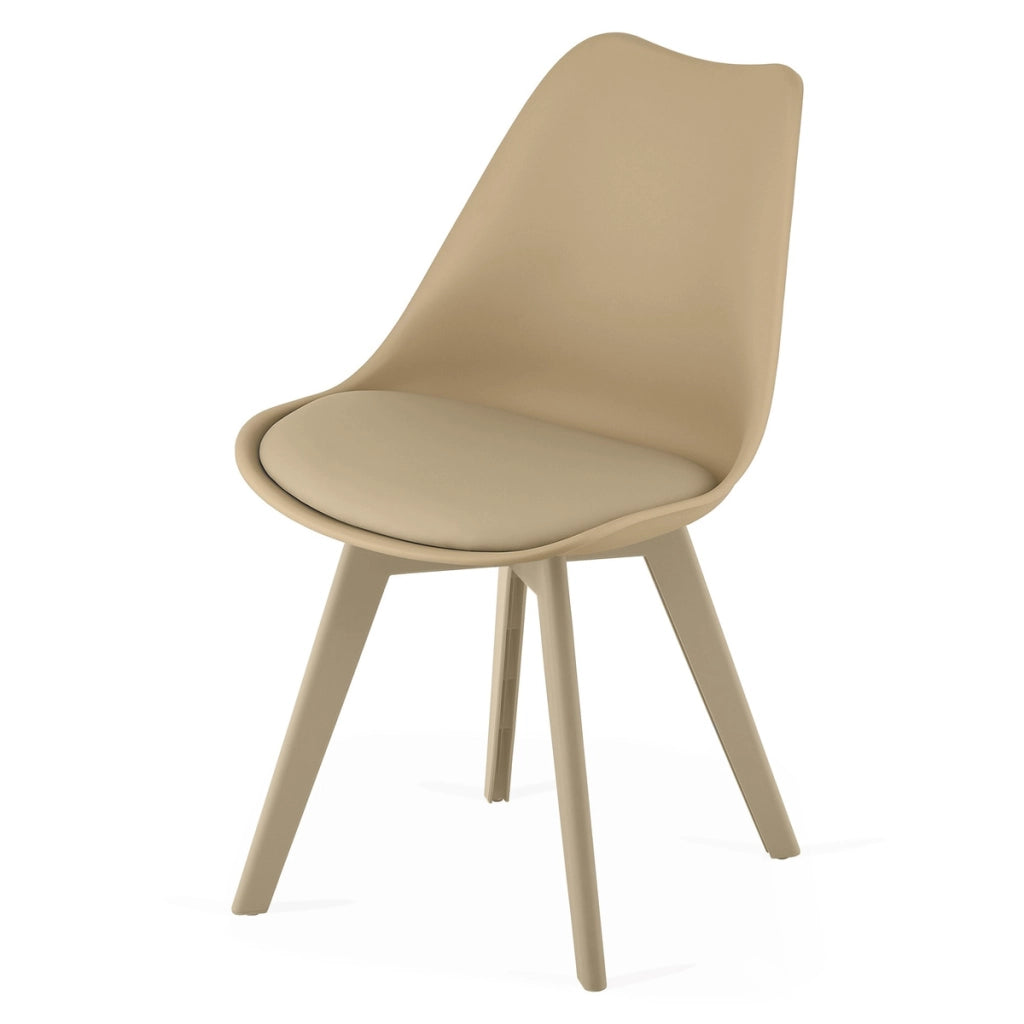 Set di 2 sedie Mark in polipropilene e vellutino beige