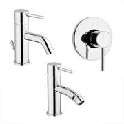 Set miscelatori lavabo bidet e doccia incasso cromati Piralla Essenza scarico incluso