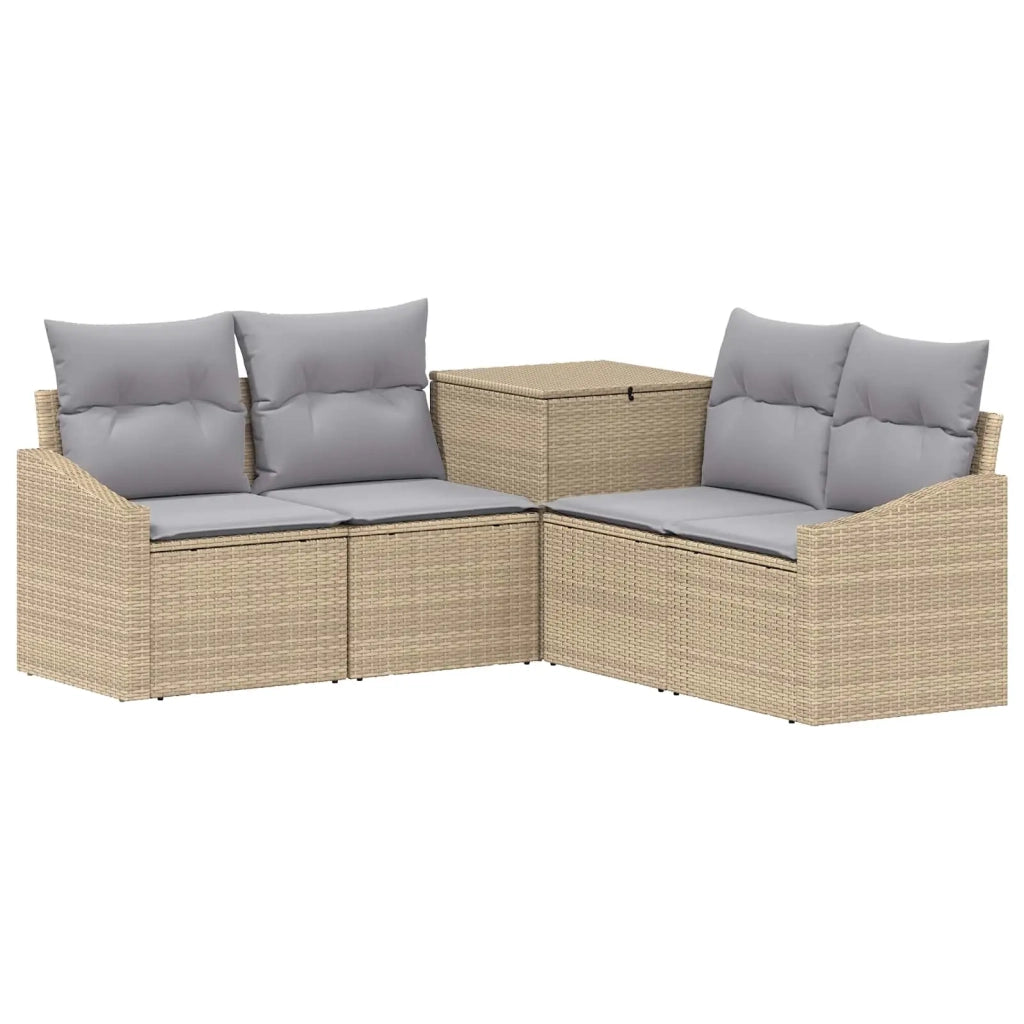Set di divani 5 pz Beige e Grigio Chiaro 3447825