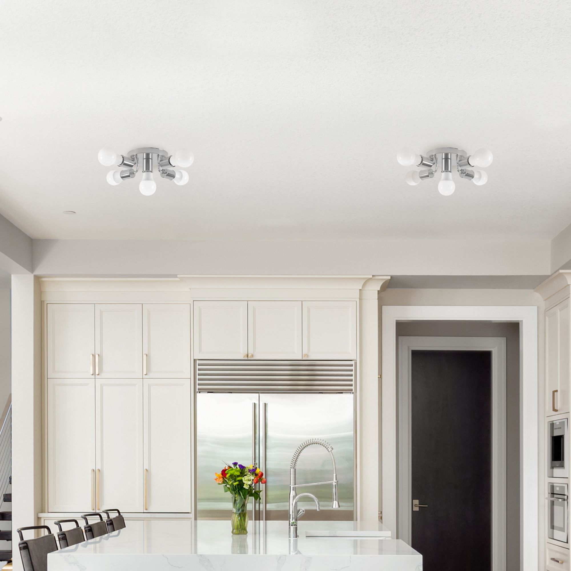 Plafoniera Riflettore Metallo APP707-5C Cromo