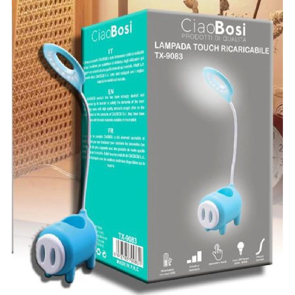 Trade Shop - Lampada Tavolo Led Touch Ricaricabile Usb Flessibile Vano Oggetti Bambini Tx-9083 -