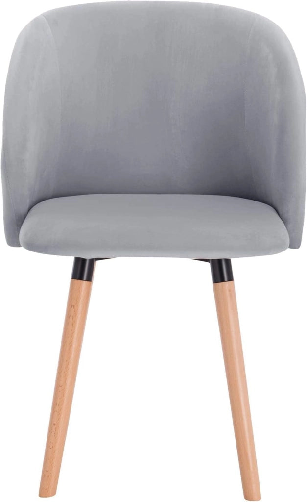 set di 6 sedie sala da pranzo sedie cucina moderne poltroncina salotto Adatte per Sala da Pranzo, Soggiorno, Camera da Letto Estetica in Tessuto di velluto Gambe di Legno, Grigio BH121gr-6