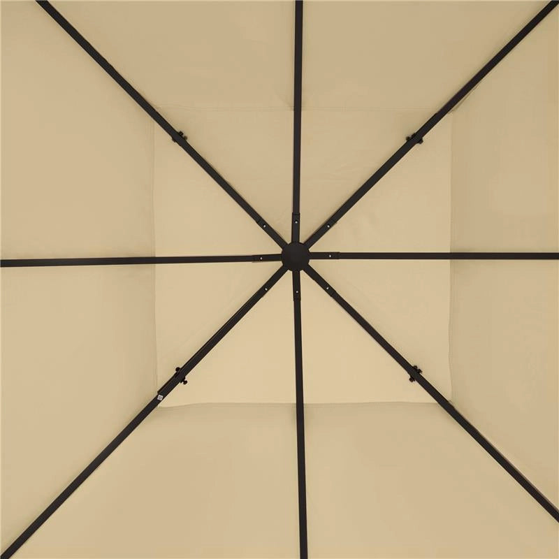 COPERTURA DI RICAMBIO PER GAZEBO 4X3 M IN POLIESTERE ANTI UV CON TETTO A 2 LIVELLI CREMA