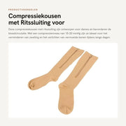 Compressi per gambe femminili 15-20 mmHg - Con chiusura a cerniera - Miglioramento della circolazione sanguigna - Comfortevoli - Qualità medica - Calze di compressione