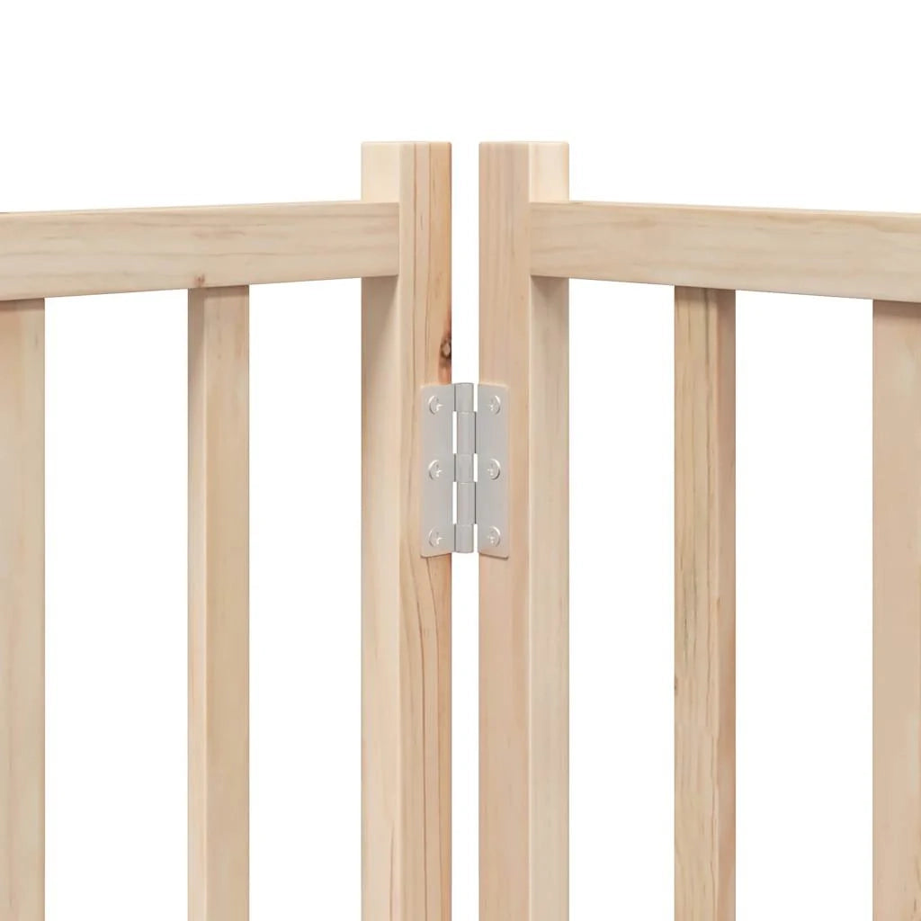 Cancelletto di sicurezza per animali domestici porta pieghevole 12 pannelli legno di pioppo marrone 02_0023173