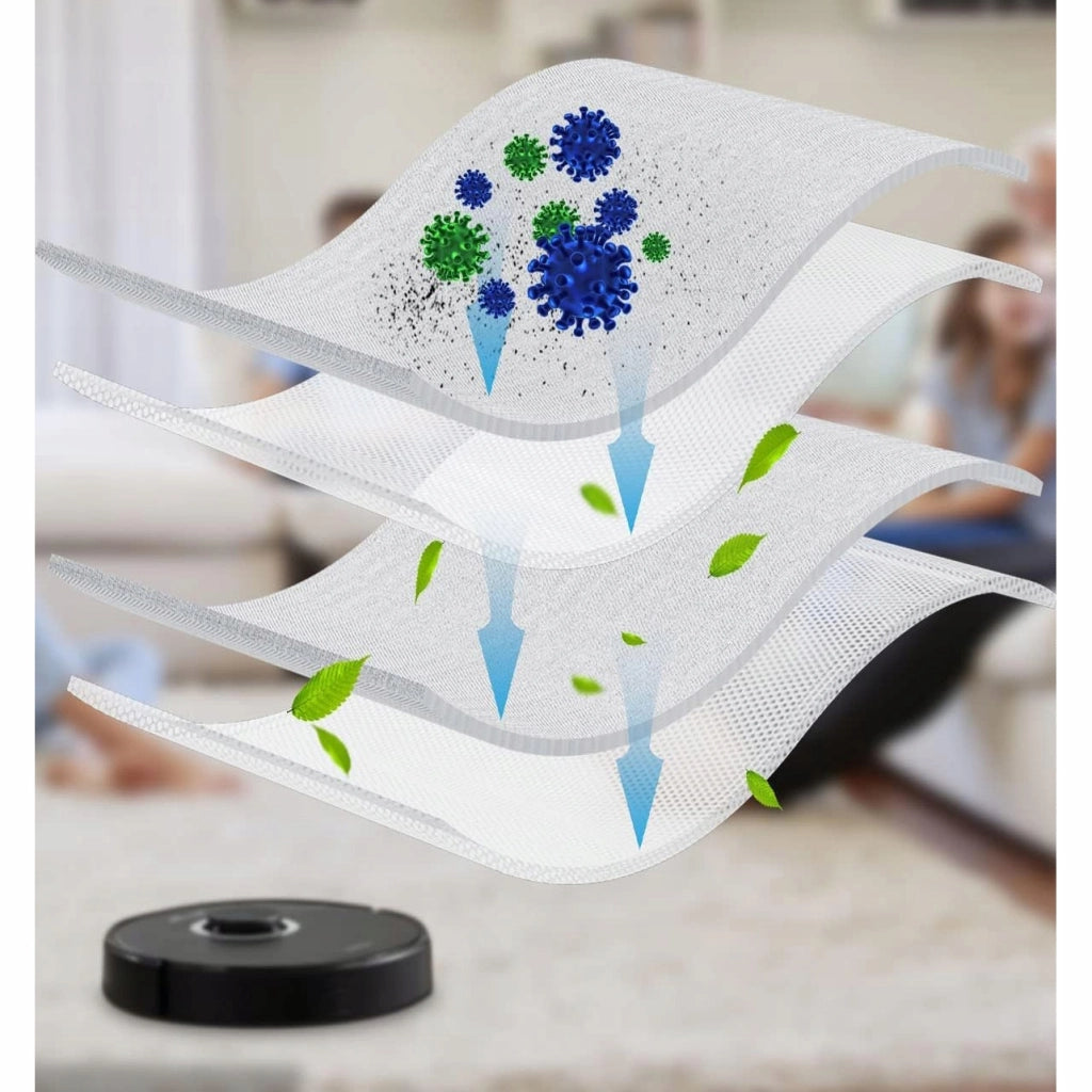 Set di Sacchetti per Aspirapolvere compatibile con Xiaomi Roborock S7 S8 Q5 Q7 Q8 – 1,8L, 4 Strati, Chiusura Automatica