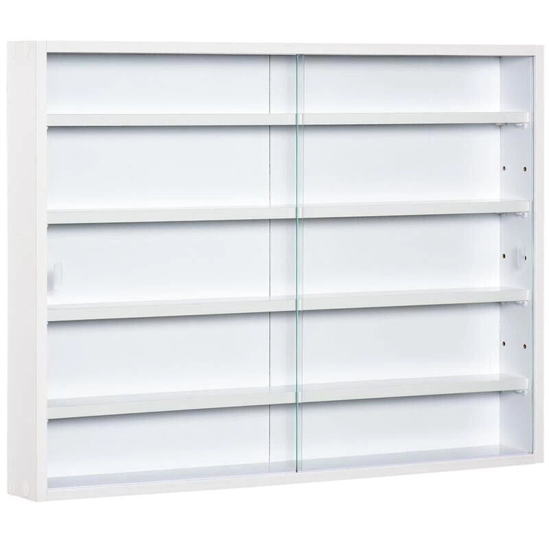 BACHECA PORTAOGGETTI CON 5 MENSOLE REGOLABILI 80 X 9,5 X 60 CM COLORE BIANCO