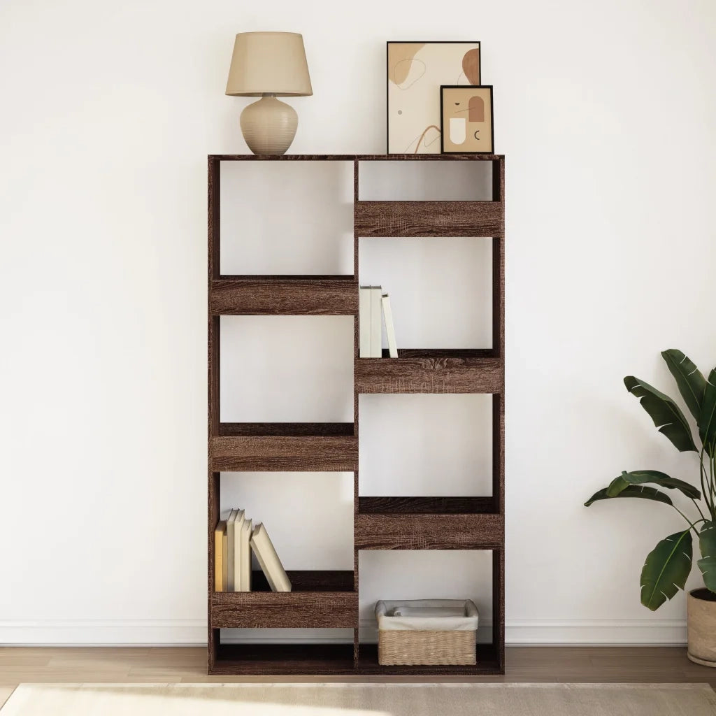 Libreria-Scaffale per Libri-Mobile di Stoccaggio Rovere Marrone 100x33x175 cm in Legno Multistrato