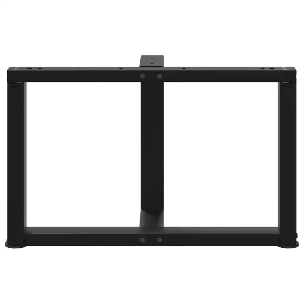 Gambe per Tavolino da Caffè a Forma di T 2 pz Nere 70x25x(42-43) cm Acciaio 4013036