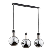 Lampada sospensione Maya nera metallo 3 luci E27 Alfa