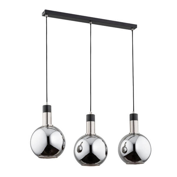 Lampada sospensione Maya nera metallo 3 luci E27 Alfa