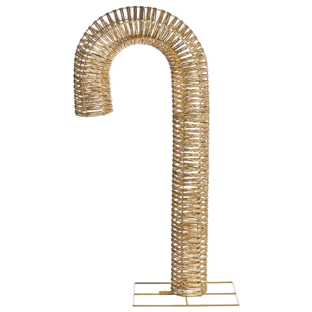 Decorazione natalizia da esterno a LED Candy Cane 74 cm Ornamento natalizio da giardino illuminato oro