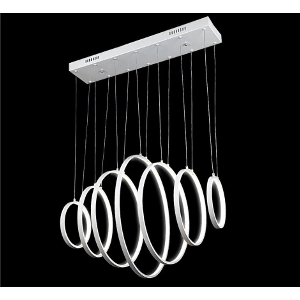 Trade Shop - Lampadario Lampada Sospensione Anelli Luce Led Bianco Freddo Soffitto Pendente -