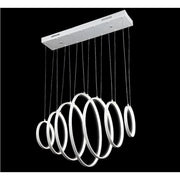 Trade Shop - Lampadario Lampada Sospensione Anelli Luce Led Bianco Freddo Soffitto Pendente -