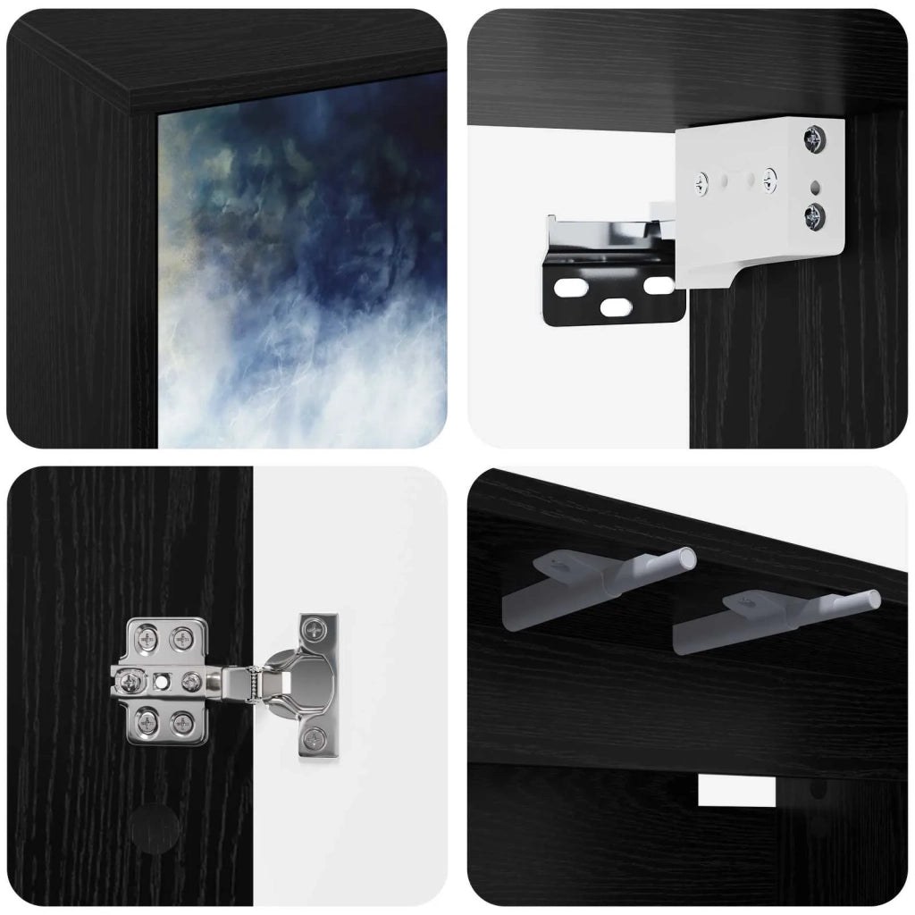 Mobile TV da Parete RAALTE 69 x 33 x 40 cm Rovere Nero 8007116