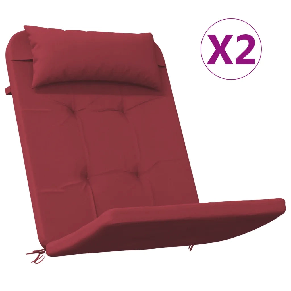 Cuscini per Sedia Adirondack 2 pz Rosso Vino in Tessuto Oxfordcod mxl 94354