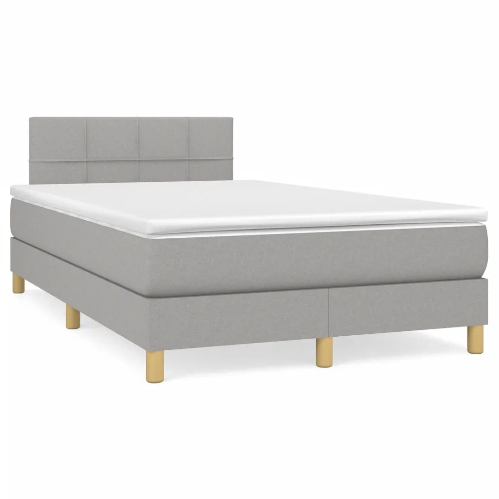 Giroletto a Molle con Materasso Grigio Chiaro 120x200cm Tessuto 3140601