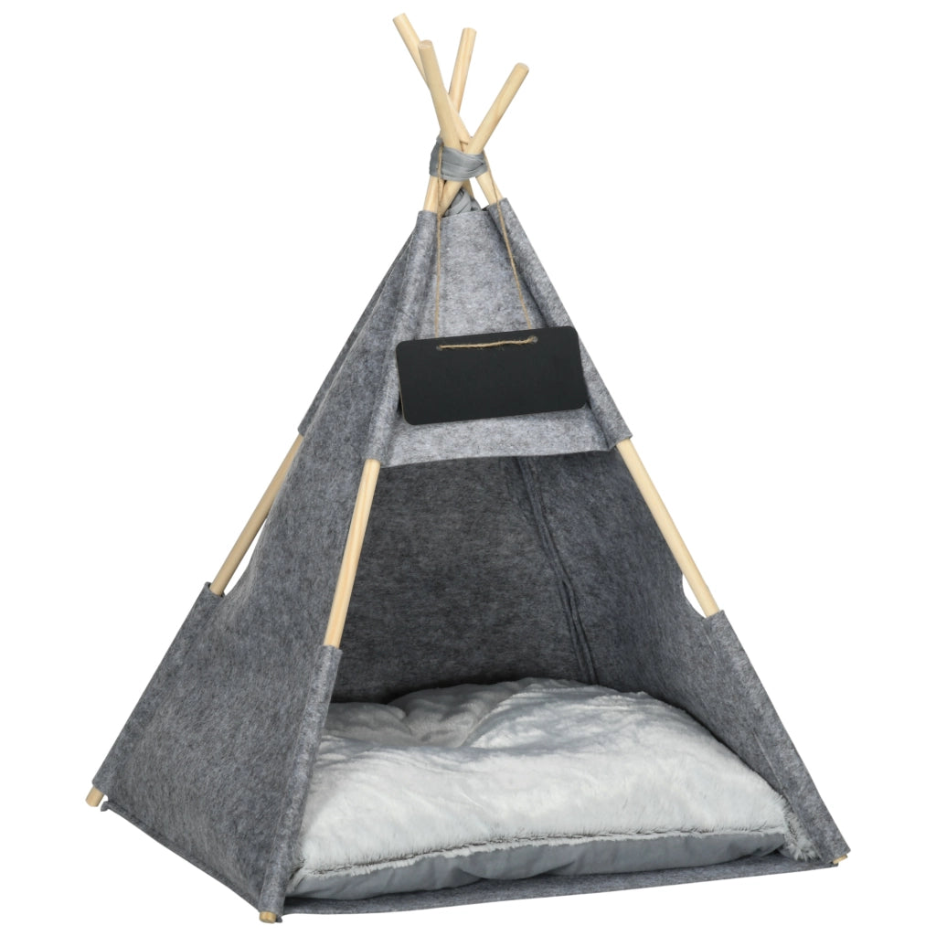 Casetta per Gatti e Cani con Cuscino Morbido ¨C zephmum ¨C Grigio 58x58x80 cm