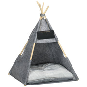 Casetta per Gatti e Cani con Cuscino Morbido ¨C zephmum ¨C Grigio 58x58x80 cm