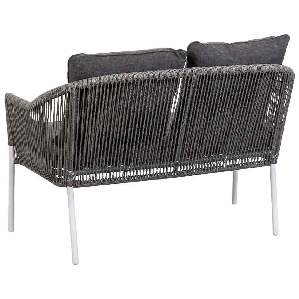 Set divano tavolo e 2 poltrone grigio 90x50x40, 58x65x84, 117x65x84