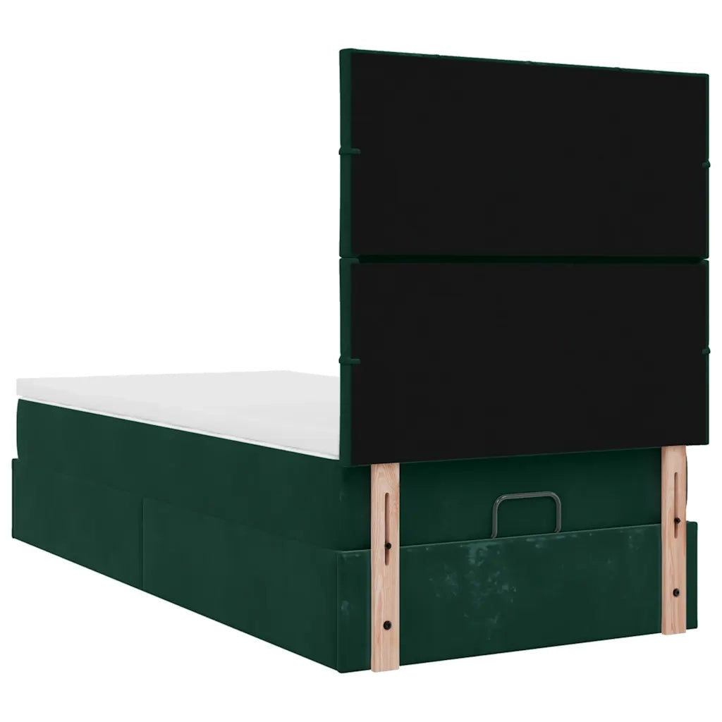 Struttura Letto Pouf con Materassi 90x200 cm in Velluto 3313448