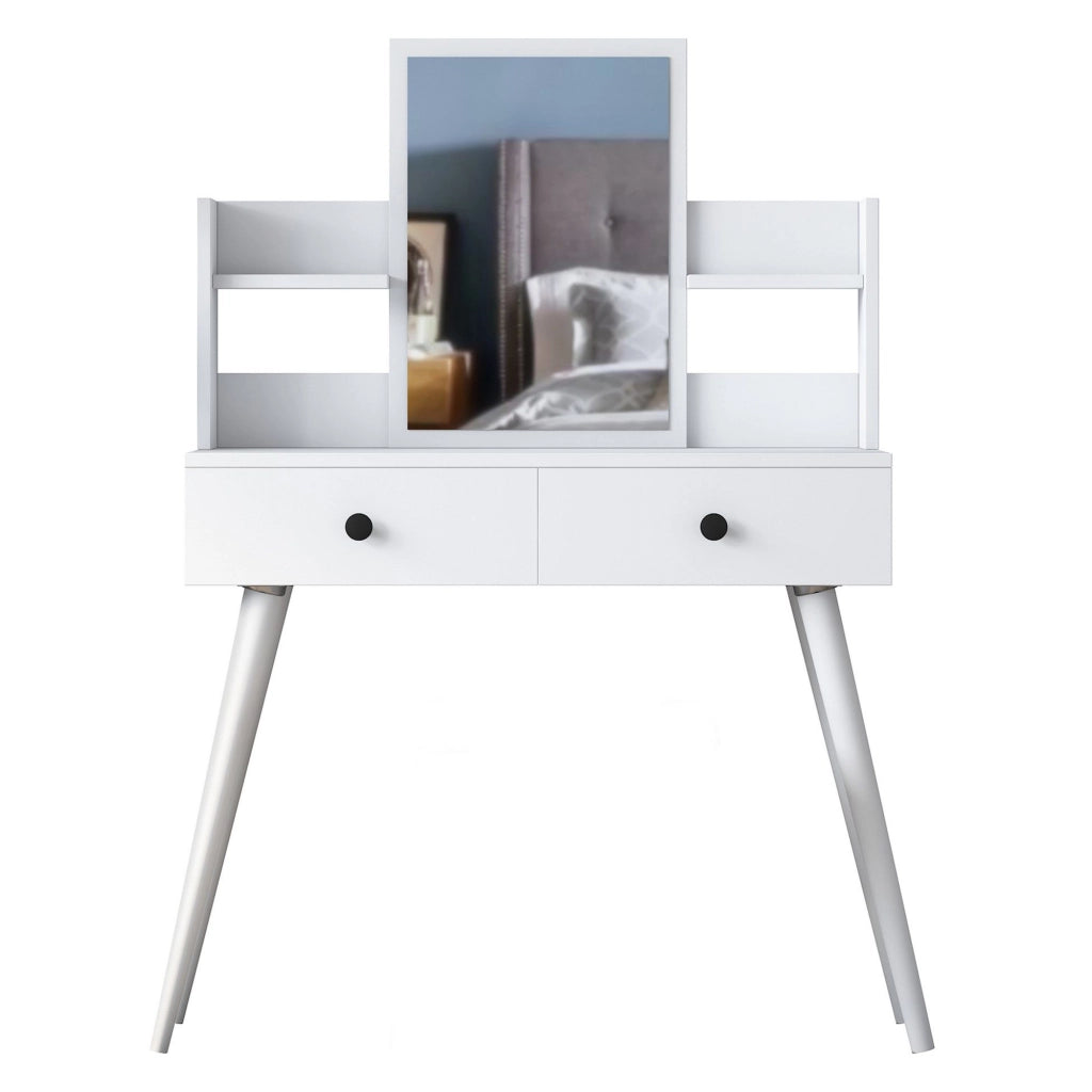 Mobile da Trucco Longhena, Toeletta Specchio Incluso, 103x40x112h cm Bianco