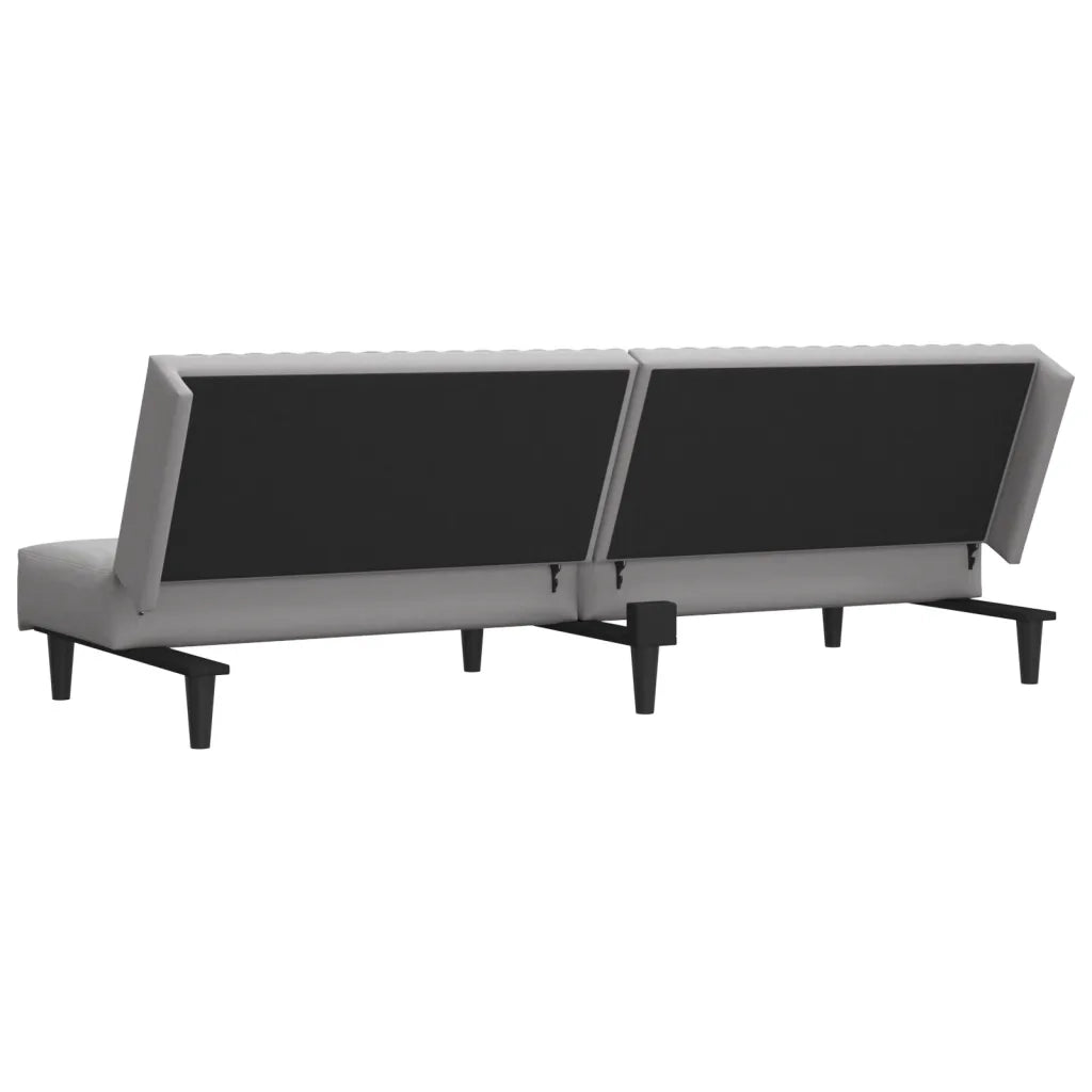 Divano letto | Sof¨¤ letto | Letto singolo a 2 Posti Grigio Chiaro in Velluto