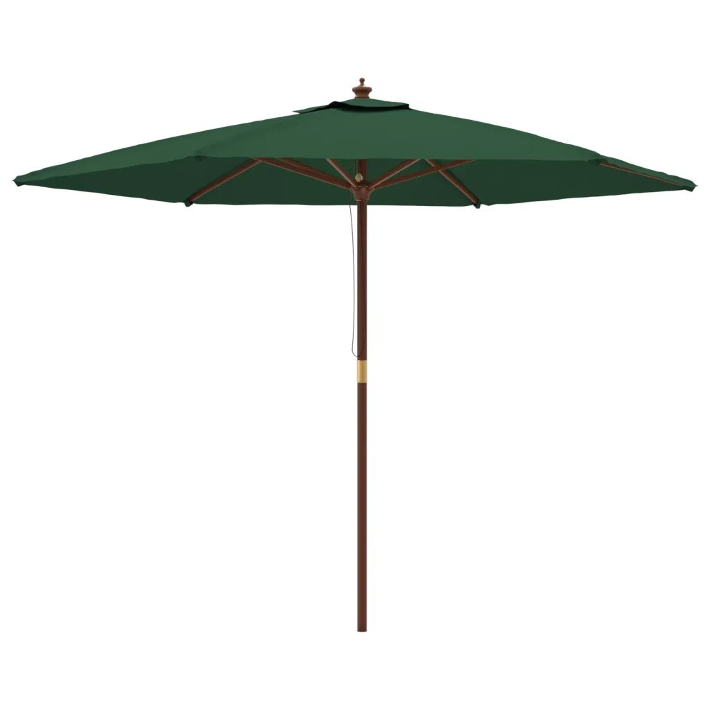 Ombrellone da Giardino-Ombrello da Balcone con Palo in Legno Verde 299x240 cm