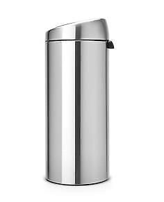Brabantia Touch Bin, 30L Rotondo Plastica, Acciaio inossidabile