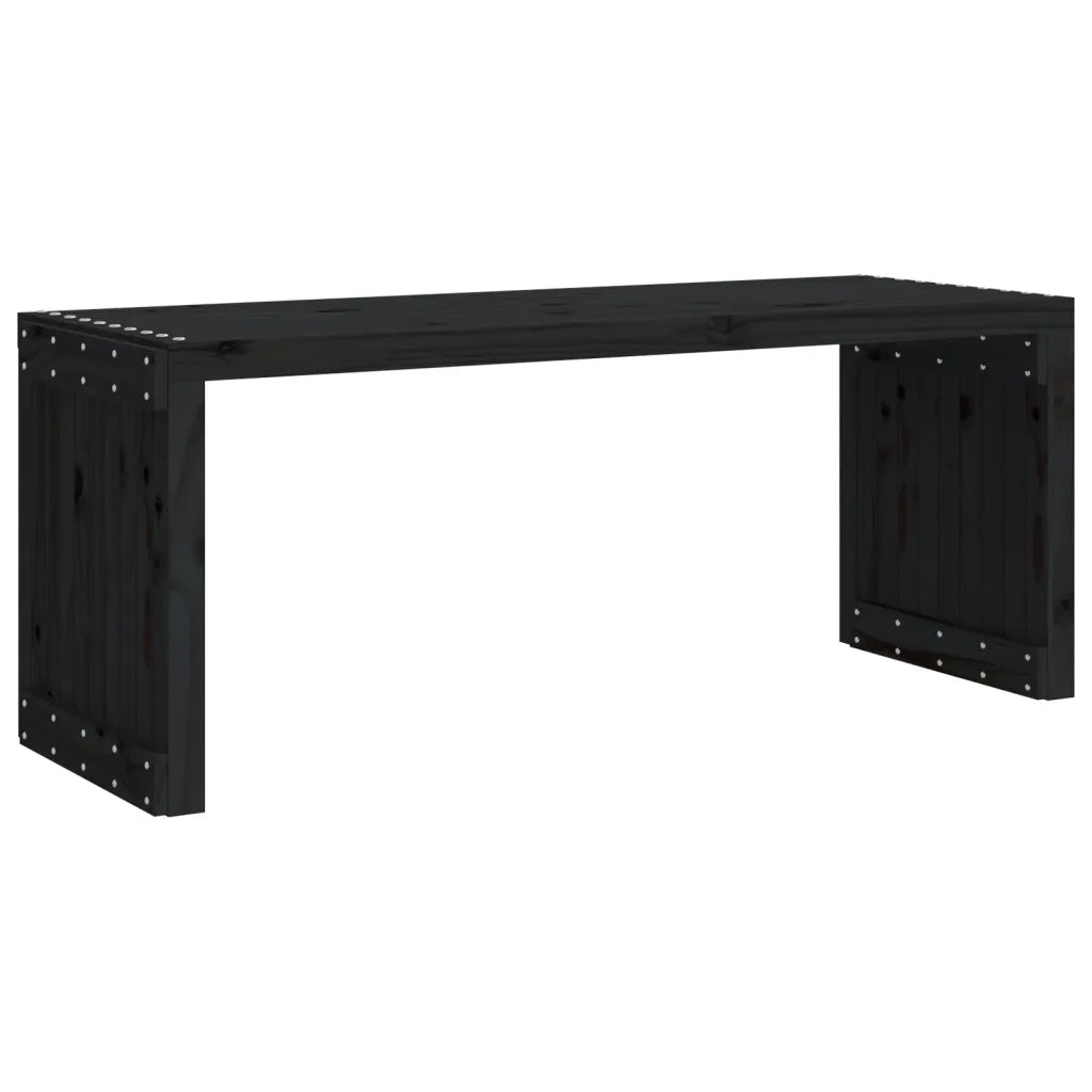 Panca Giardino Estensibile Nera 212,5x40,5x45cm Massello Pino 832527