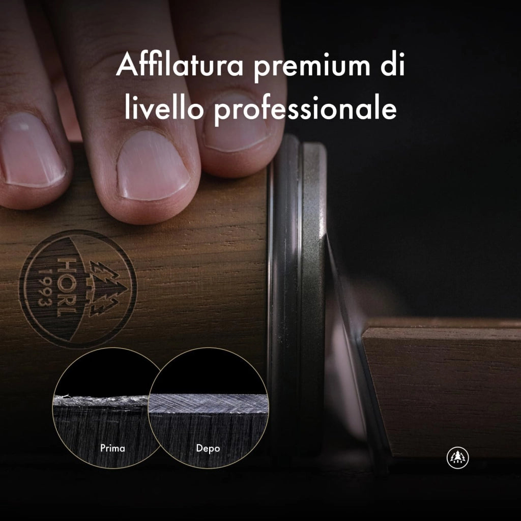 2 affilacoltelli in noce – affilacoltelli da cucina per affilatura rasoi – Made in Germany – Kit per affilare i coltelli facile con rullo con supporto magnetico con 15 e 20 gradi