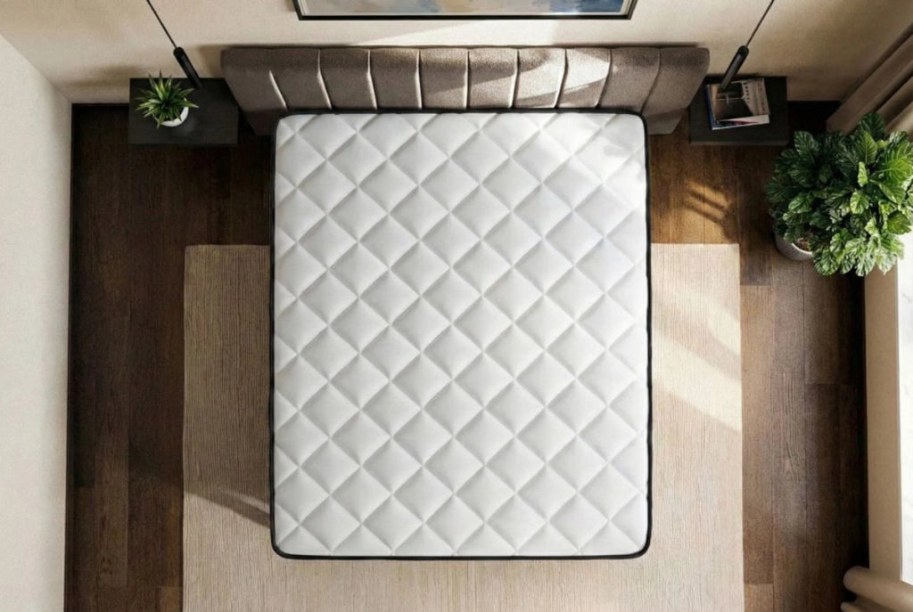 Pacchetto letto completo - Materasso 140x200cm + Box spring con doghe (kit) + 2 cuscini + Piumino - Suite