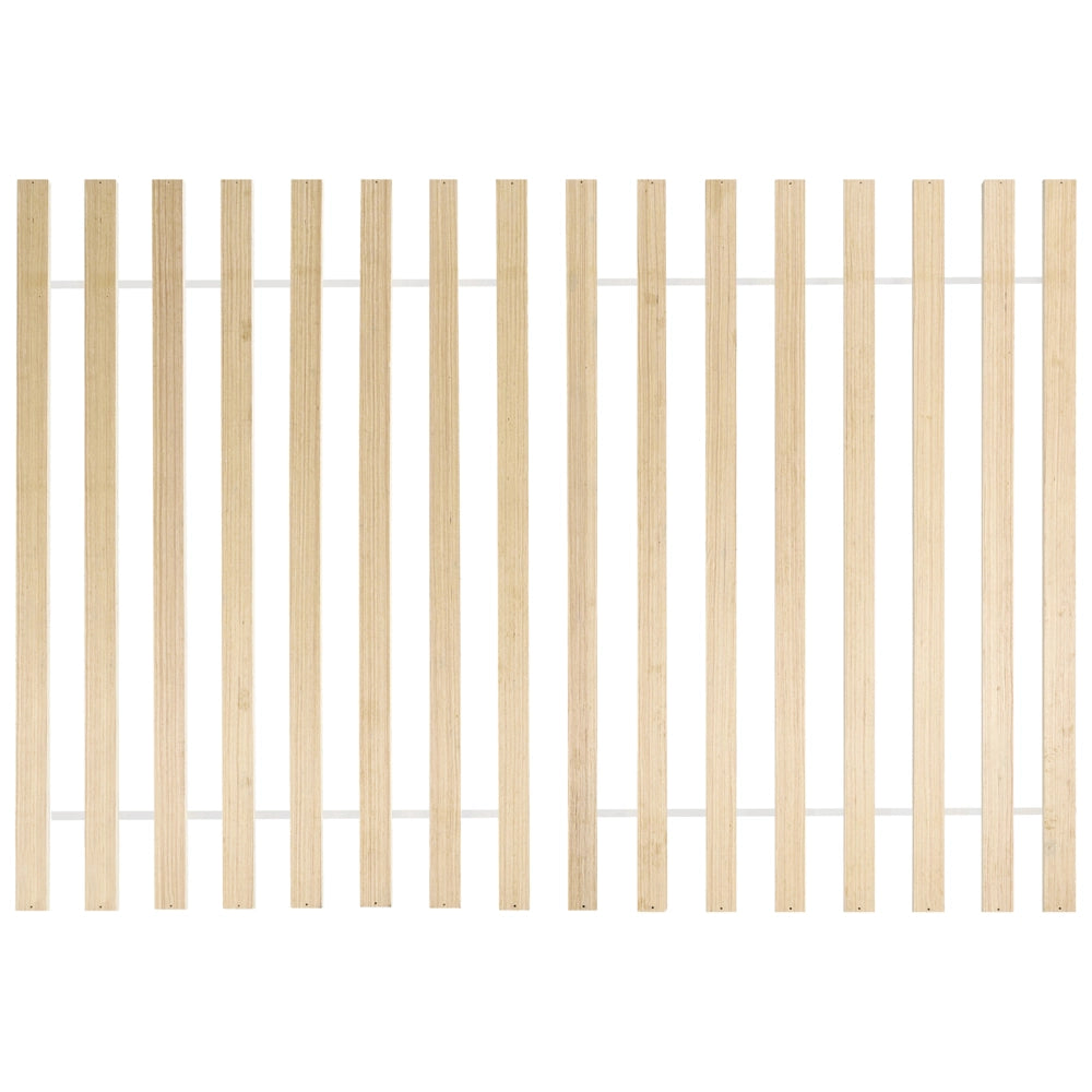 Letto matrimoniale in legno di pino chiaro 140 x 200 Testiera a doghe minimalista