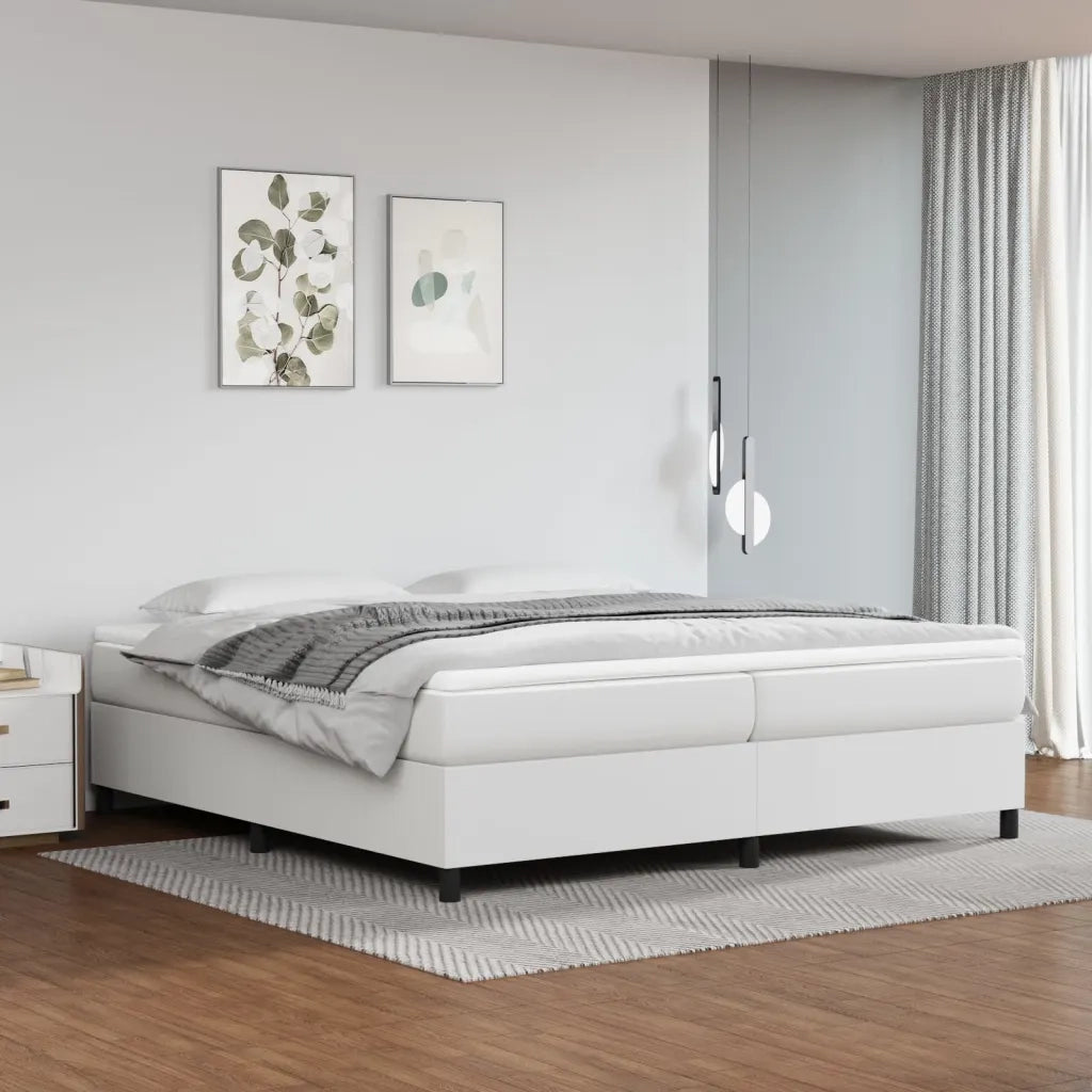 Giroletto a Molle con Materasso Bianco 200x200cm in Similpelle cod mxl 62057
