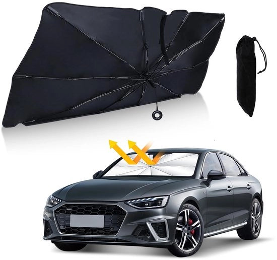 Zonwering Auto Opvouwabile - Protezione UV - Dimensioni 140 x 74 cm - Zonwering Anteprigeria - Alta Riflessione - Isolamento Termico - Ombreggiatore per Auto